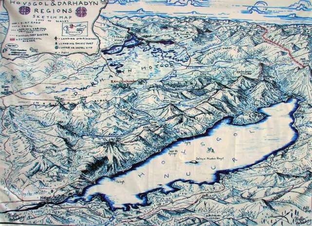 Карта озера Хубсугул.